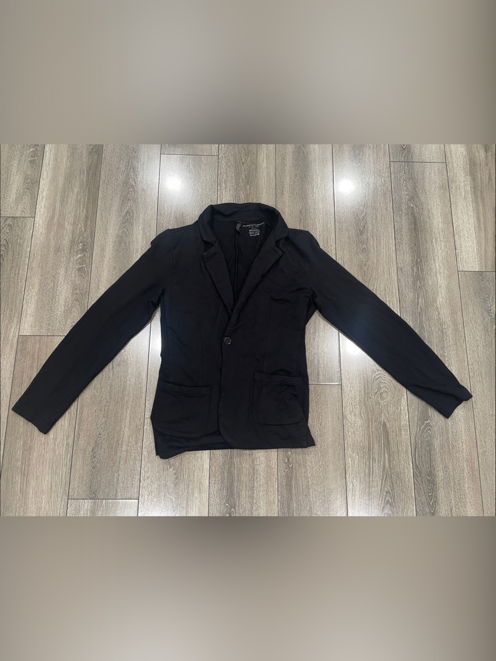 Women's Black Single-Button Knit Blazer